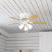 42 in. White Low Ceiling Fan with LED Light Kit and Pull Chain, Hugger Ceiling Fan with Light-3-ErisView