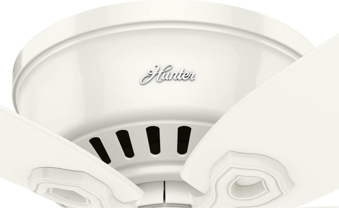 42 in. White Low Ceiling Fan with LED Light Kit and Pull Chain, Hugger Ceiling Fan with Light-8-ErisView