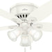 42 in. White Low Ceiling Fan with LED Light Kit and Pull Chain, Hugger Ceiling Fan with Light-1-ErisView