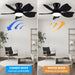 42 in. White Outdoor Ceiling Fan with Remote Control, 3 Blade Modern Ceiling Fan with Light, Quiet Dimmable Ceiling Fan for Living Room Bedroom-13-ErisView