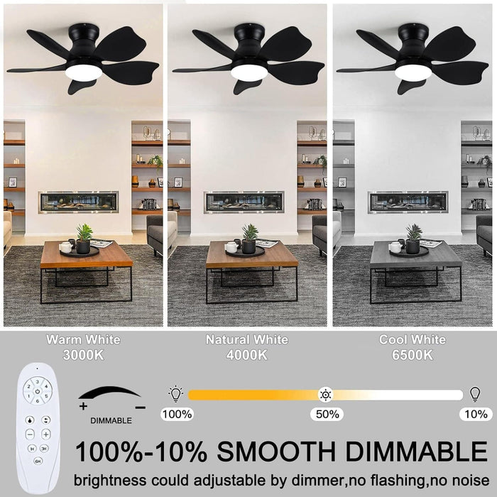 42 in. White Outdoor Ceiling Fan with Remote Control, 3 Blade Modern Ceiling Fan with Light, Quiet Dimmable Ceiling Fan for Living Room Bedroom-15-ErisView