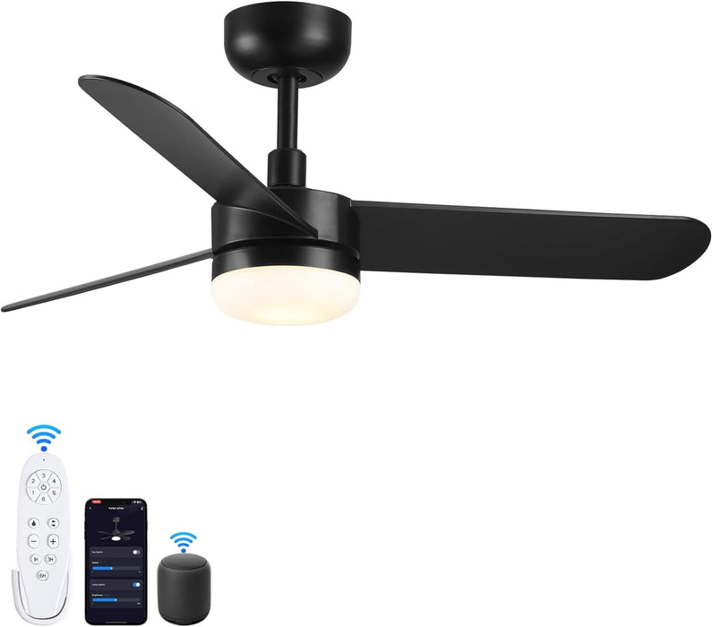 42 in. White Outdoor Ceiling Fan with Remote Control, 3 Blade Modern Ceiling Fan with Light, Quiet Dimmable Ceiling Fan for Living Room Bedroom-16-ErisView