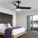 42 in. White Outdoor Ceiling Fan with Remote Control, 3 Blade Modern Ceiling Fan with Light, Quiet Dimmable Ceiling Fan for Living Room Bedroom-21-ErisView
