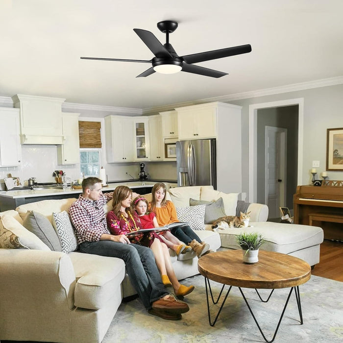 42 in. White Outdoor Ceiling Fan with Remote Control, 3 Blade Modern Ceiling Fan with Light, Quiet Dimmable Ceiling Fan for Living Room Bedroom-24-ErisView