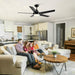 42 in. White Outdoor Ceiling Fan with Remote Control, 3 Blade Modern Ceiling Fan with Light, Quiet Dimmable Ceiling Fan for Living Room Bedroom-24-ErisView