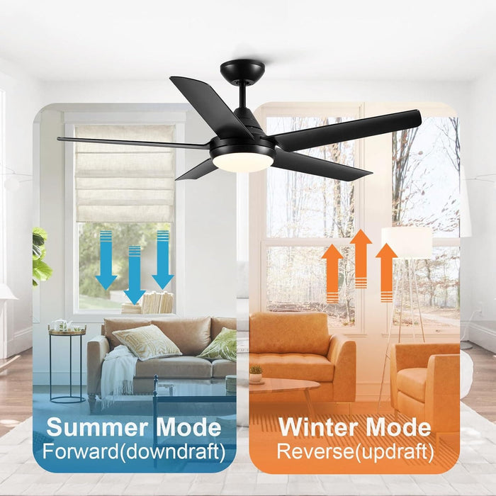 42 in. White Outdoor Ceiling Fan with Remote Control, 3 Blade Modern Ceiling Fan with Light, Quiet Dimmable Ceiling Fan for Living Room Bedroom-27-ErisView