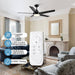 42 in. White Outdoor Ceiling Fan with Remote Control, 3 Blade Modern Ceiling Fan with Light, Quiet Dimmable Ceiling Fan for Living Room Bedroom-28-ErisView