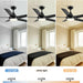 42 in. White Outdoor Ceiling Fan with Remote Control, 3 Blade Modern Ceiling Fan with Light, Quiet Dimmable Ceiling Fan for Living Room Bedroom-29-ErisView