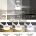 42 in. White Outdoor Ceiling Fan with Remote Control, 3 Blade Modern Ceiling Fan with Light, Quiet Dimmable Ceiling Fan for Living Room Bedroom-3-ErisView