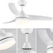 42 in. White Outdoor Ceiling Fan with Remote Control, 3 Blade Modern Ceiling Fan with Light, Quiet Dimmable Ceiling Fan for Living Room Bedroom-6-ErisView