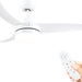 42 in. White Outdoor Ceiling Fan with Remote Control, 3 Blade Modern Ceiling Fan with Light, Quiet Dimmable Ceiling Fan for Living Room Bedroom-1-ErisView