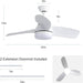 42 in. White Remote Control Ceiling Fan and Light APP Control, Low Profile Reversible Ceiling Fan Winter Summer, Quiet Ceiling Fans for Bedroom Kitchen-9-ErisView