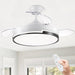 42 in. White Retractable Ceiling Fan with Light for Indoor Bedroom, Modern Dimmable Reversible Quiet Ceiling Fans-10-ErisView