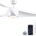 42 in. White Retractable Ceiling Fan with Light for Indoor Bedroom, Modern Dimmable Reversible Quiet Ceiling Fans-20-ErisView