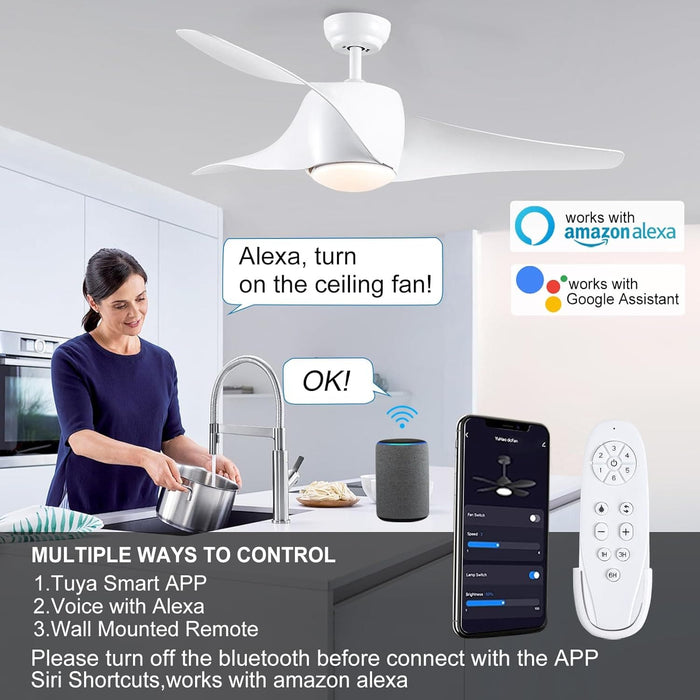 42 in. White Retractable Ceiling Fan with Light for Indoor Bedroom, Modern Dimmable Reversible Quiet Ceiling Fans-21-ErisView