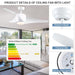 42 in. White Retractable Ceiling Fan with Light for Indoor Bedroom, Modern Dimmable Reversible Quiet Ceiling Fans-23-ErisView