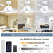 42 in. White Retractable Ceiling Fan with Light for Indoor Bedroom, Modern Dimmable Reversible Quiet Ceiling Fans-24-ErisView