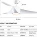 42 in. White Retractable Ceiling Fan with Light for Indoor Bedroom, Modern Dimmable Reversible Quiet Ceiling Fans-28-ErisView