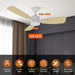 42 in. White Wood Remote Control Ceiling Fan with LED Light, Reversible Quiet Metal Blade Fan for Living Room Bedroom Dining Office Patio Porch-3-ErisView