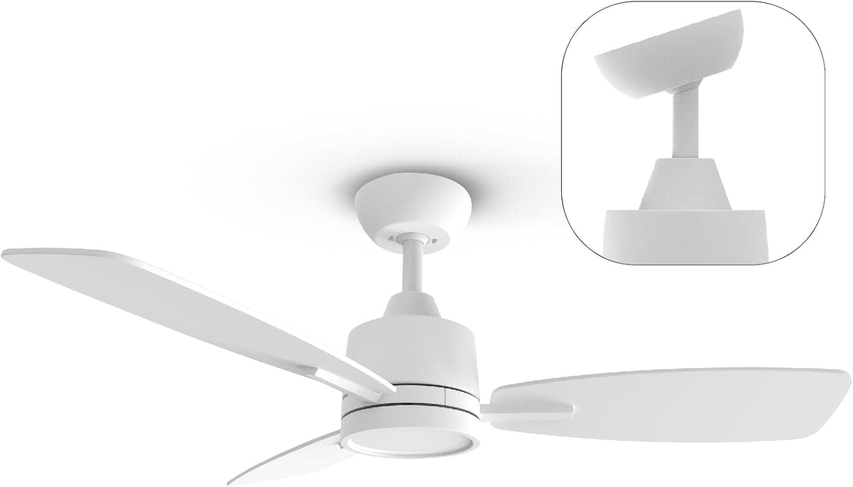 42 in. White Wood Remote Control Ceiling Fan with LED Light, Reversible Quiet Metal Blade Fan for Living Room Bedroom Dining Office Patio Porch-7-ErisView