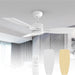 42 in. White Wood Remote Control Ceiling Fan with LED Light, Reversible Quiet Metal Blade Fan for Living Room Bedroom Dining Office Patio Porch-1-ErisView