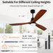 42 in. Wood Ceiling Fan with Light and Remote, 3 Blades Craftmade Modern Ceiling Fan, Quiet Ceiling Fans for Living Room Bedroom Indoor Office-13-ErisView