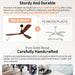 42 in. Wood Ceiling Fan with Light and Remote, 3 Blades Craftmade Modern Ceiling Fan, Quiet Ceiling Fans for Living Room Bedroom Indoor Office-14-ErisView