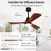 42 in. Wood Ceiling Fan with Light and Remote, 3 Blades Craftmade Modern Ceiling Fan, Quiet Ceiling Fans for Living Room Bedroom Indoor Office-2-ErisView