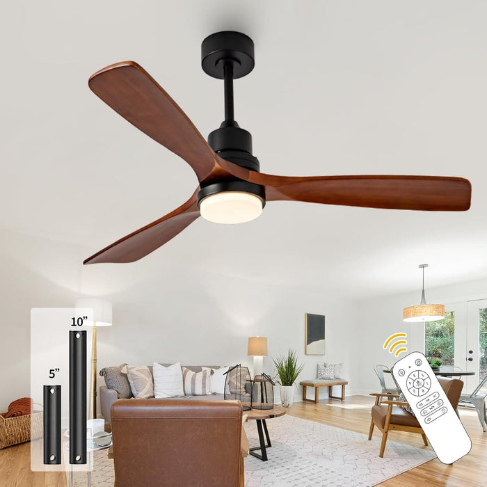 42 in. Wood Ceiling Fan with Light and Remote, 3 Blades Craftmade Modern Ceiling Fan, Quiet Ceiling Fans for Living Room Bedroom Indoor Office-7-ErisView