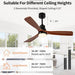 42 in. Wood Ceiling Fan with Light and Remote, 3 Blades Craftmade Modern Ceiling Fan, Quiet Ceiling Fans for Living Room Bedroom Indoor Office-8-ErisView