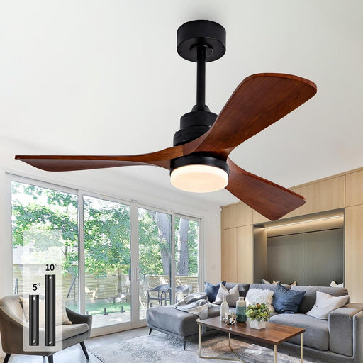 42 in. Wood Ceiling Fan with Light and Remote, 3 Blades Craftmade Modern Ceiling Fan, Quiet Ceiling Fans for Living Room Bedroom Indoor Office-1-ErisView