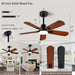 42 in. Wood Ceiling Fan with Light and Remote, 5 Blade Black Outdoor Ceiling Fan for Patio, Indoor Ceiling Fan for Dining Room Living Room-2-ErisView