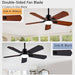 42 in. Wood Ceiling Fan with Light and Remote, 5 Blade Black Outdoor Ceiling Fan for Patio, Indoor Ceiling Fan for Dining Room Living Room-3-ErisView
