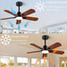 42 in. Wood Ceiling Fan with Light and Remote, 5 Blade Black Outdoor Ceiling Fan for Patio, Indoor Ceiling Fan for Dining Room Living Room-4-ErisView
