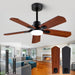 42 in. Wood Ceiling Fan with Light and Remote, 5 Blade Black Outdoor Ceiling Fan for Patio, Indoor Ceiling Fan for Dining Room Living Room-1-ErisView