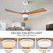 42 in. Wood Ceiling Fan with Light and Remote, Reversible Indoor Outdoor Ceiling Fans for Patio Bedroom Living Room Kitchen Office-11-ErisView