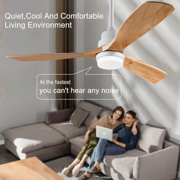 42 in. Wood Ceiling Fan with Light and Remote, Reversible Indoor Outdoor Ceiling Fans for Patio Bedroom Living Room Kitchen Office-12-ErisView