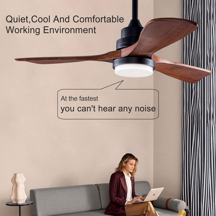 42 in. Wood Ceiling Fan with Light and Remote, Reversible Indoor Outdoor Ceiling Fans for Patio Bedroom Living Room Kitchen Office-5-ErisView
