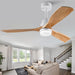 42 in. Wood Ceiling Fan with Light and Remote, Reversible Indoor Outdoor Ceiling Fans for Patio Bedroom Living Room Kitchen Office-8-ErisView