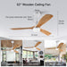42 in. Wood Ceiling Fan with Light and Remote, Reversible Indoor Outdoor Ceiling Fans for Patio Bedroom Living Room Kitchen Office-9-ErisView