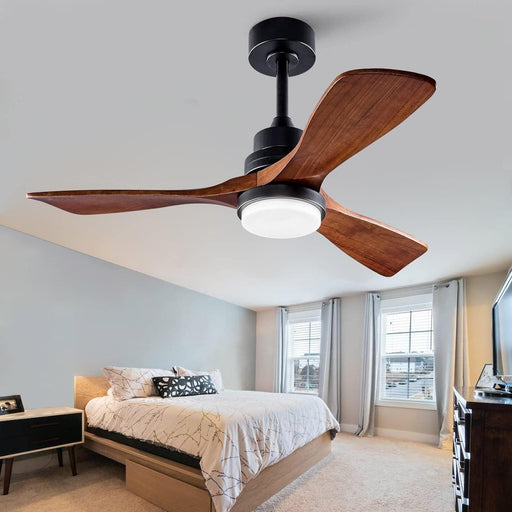 42 in. Wood Ceiling Fan with Light and Remote, Reversible Indoor Outdoor Ceiling Fans for Patio Bedroom Living Room Kitchen Office-1-ErisView
