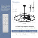 43 in. Black Farmhouse Wagon Wheel Chandelier Ceiling Fan with Light and Remote, 5 Blade Fandelier Ceiling Fan with Lights for Kitchen Living Room -2-ErisView