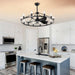 43 in. Black Farmhouse Wagon Wheel Chandelier Ceiling Fan with Light and Remote, 5 Blade Fandelier Ceiling Fan with Lights for Kitchen Living Room -8-ErisView
