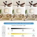 43 in. Dimmable Low Profile Reversible DC Ceiling Fan with Remote APP Control, Indoor Outdoor Brown Modern Ceiling Fan with Light-2-ErisView