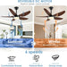 43 in. Dimmable Low Profile Reversible DC Ceiling Fan with Remote APP Control, Indoor Outdoor Brown Modern Ceiling Fan with Light-4-ErisView