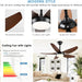 43 in. Dimmable Low Profile Reversible DC Ceiling Fan with Remote APP Control, Indoor Outdoor Brown Modern Ceiling Fan with Light-5-ErisView