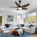43 in. Dimmable Low Profile Reversible DC Ceiling Fan with Remote APP Control, Indoor Outdoor Brown Modern Ceiling Fan with Light-8-ErisView