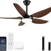 43 in. Dimmable Low Profile Reversible DC Ceiling Fan with Remote APP Control, Indoor Outdoor Brown Modern Ceiling Fan with Light-1-ErisView