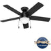 44 in. Black Ceiling Fan, Hugger Ceiling Fans, Home Ceiling Fan-2-ErisView