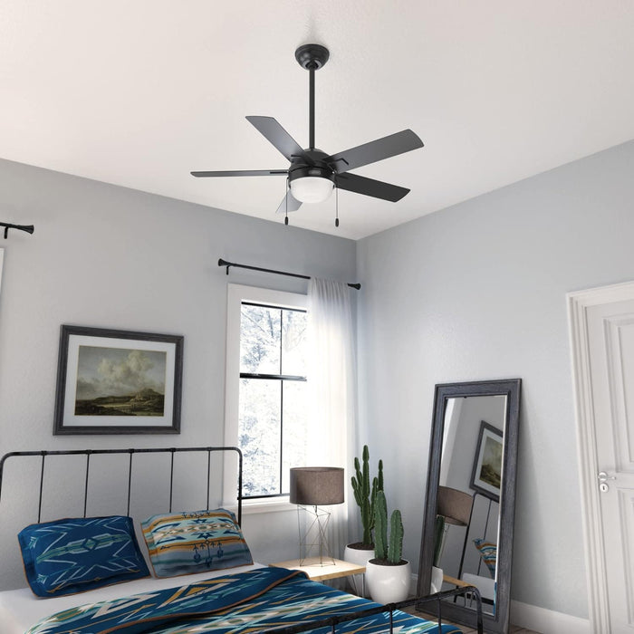 44 in. Black Ceiling Fan, Hugger Ceiling Fans, Home Ceiling Fan-6-ErisView